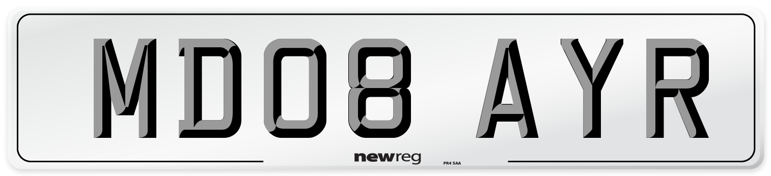 MD08 AYR Number Plate from New Reg